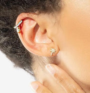 DAPHNE EAR CUFF WITH ROUND DIAMOND DROP