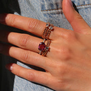 ASSCHER CUT DIAMOND CHAIN LINK RING