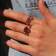 PEAR DIAMOND CHAIN LINK RING