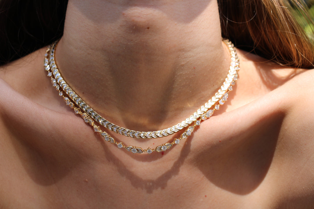 BAGUETTE DIAMOND ARROW CHOKER – Anita Ko
