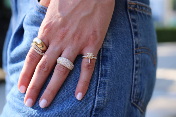 DIAMOND PALM TREE RING