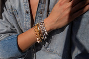 OVAL BRACELET WITH DIAMOND SPIKES
