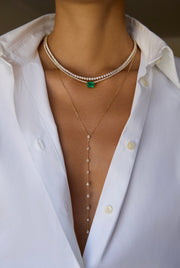 11 STONE PEAR DIAMOND LARIAT