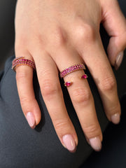 RUBY PEAR ORBIT RING