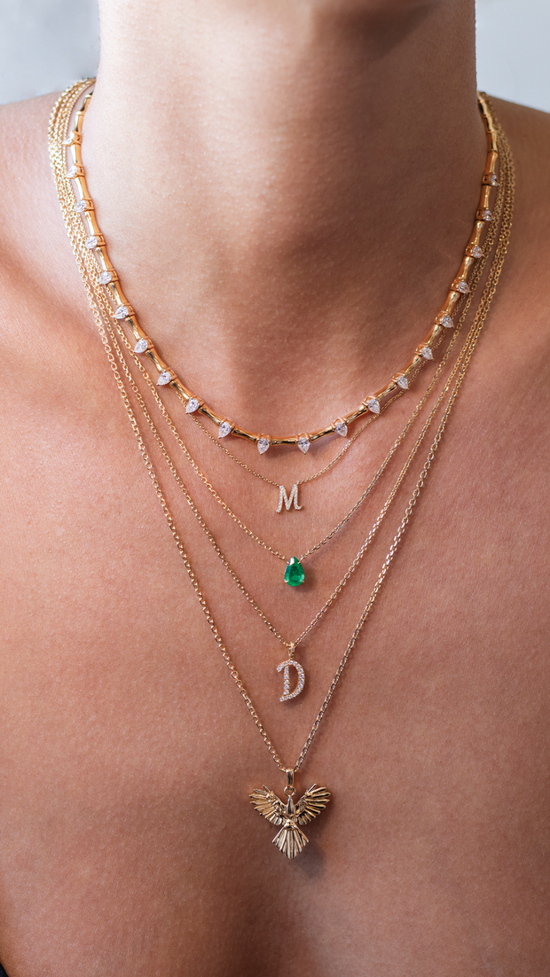 PEAR EMERALD NECKLACE