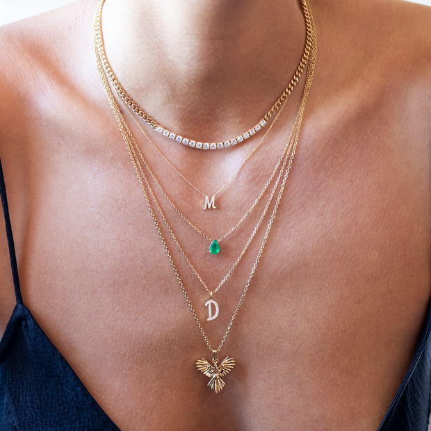 PEAR EMERALD NECKLACE