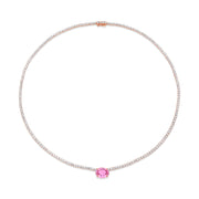 PINK SAPPHIRE OVAL DIAMOND HEPBURN NECKLACE