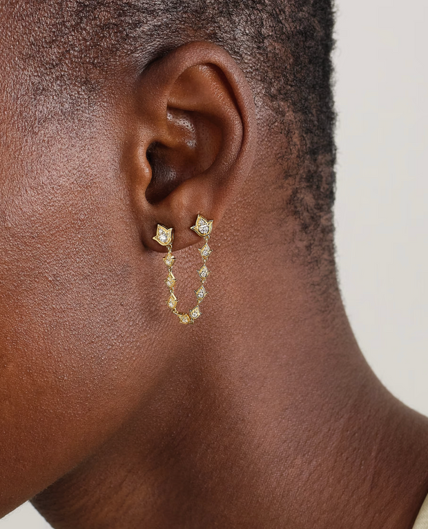 TULIP DOUBLE PIERCING LOOP EARRING