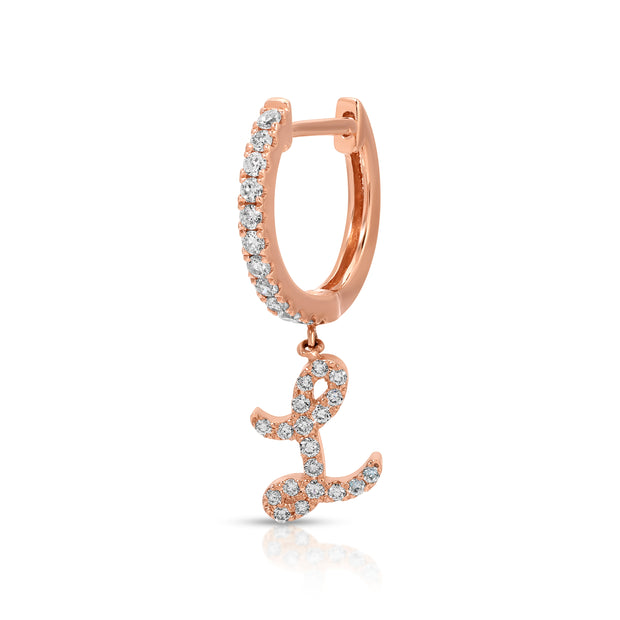 DIAMOND INITIAL HUGGIE