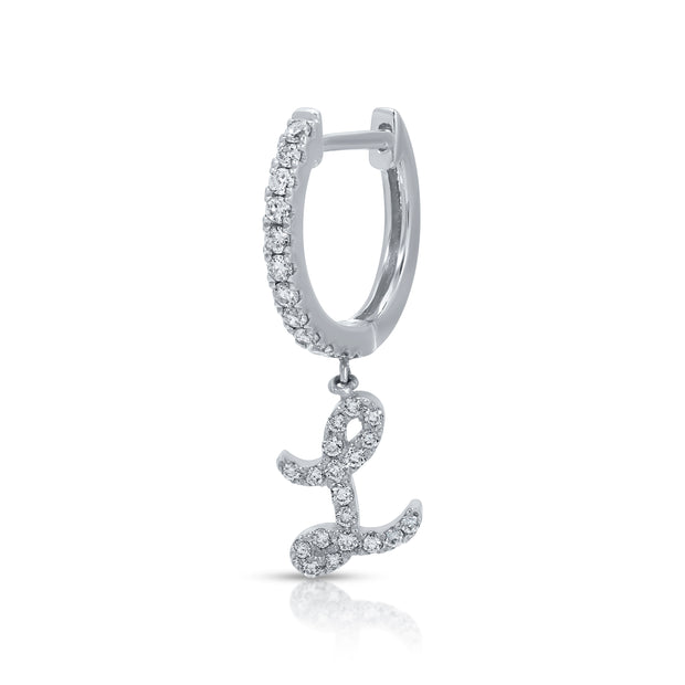 DIAMOND INITIAL HUGGIE