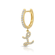 DIAMOND INITIAL HUGGIE