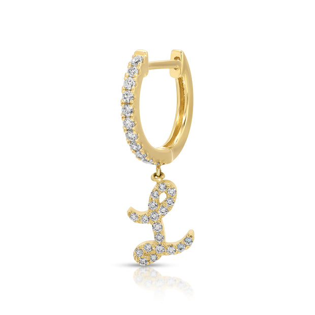 DIAMOND INITIAL HUGGIE