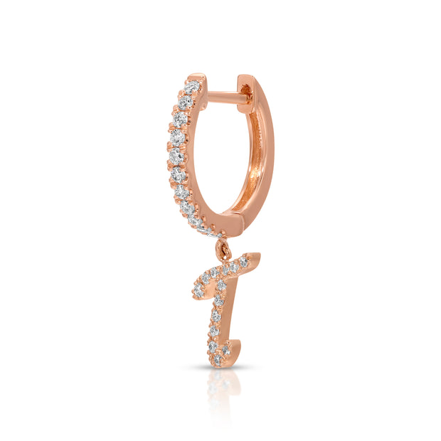 DIAMOND INITIAL HUGGIE