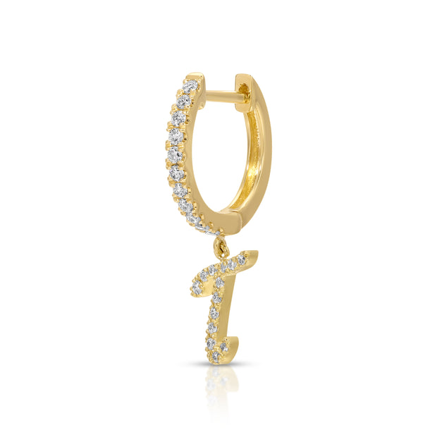 DIAMOND INITIAL HUGGIE