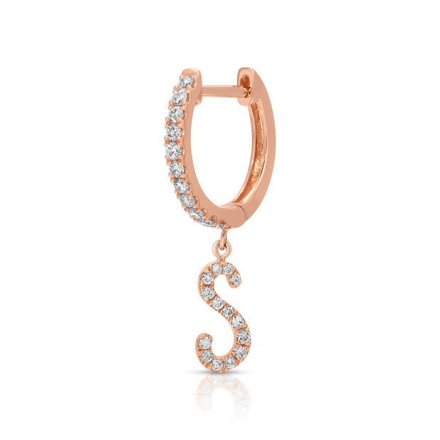 DIAMOND INITIAL HUGGIE