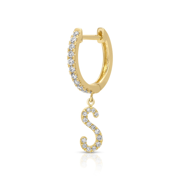 DIAMOND INITIAL HUGGIE