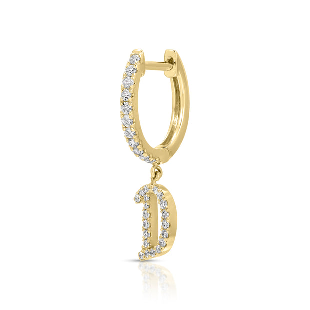 DIAMOND INITIAL HUGGIE