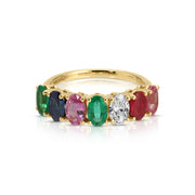 MULTI SAPPHIRE DIAMOND AND EMERALD RING