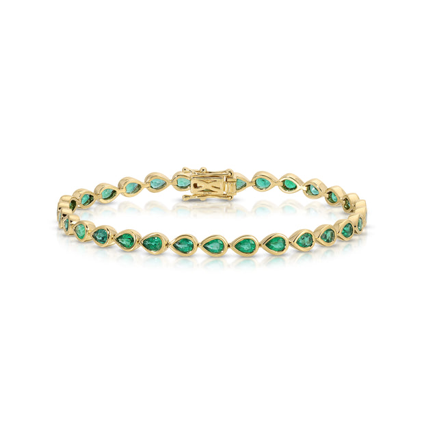 BEZEL PEAR EMERALD BRACELET