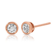 ROUND BEZEL DIAMOND STUDS