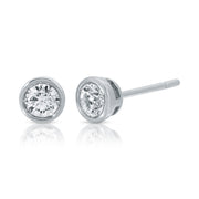 ROUND BEZEL DIAMOND STUDS