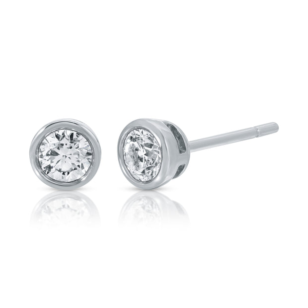 ROUND BEZEL DIAMOND STUDS