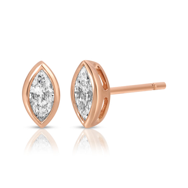 MARQUISE BEZEL DIAMOND STUDS