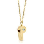 GOLD AND HEART DIAMOND WHISTLE