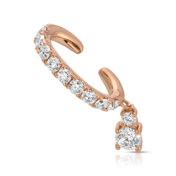 DELILAH EAR CUFF WITH ROUND DIAMOND DROP