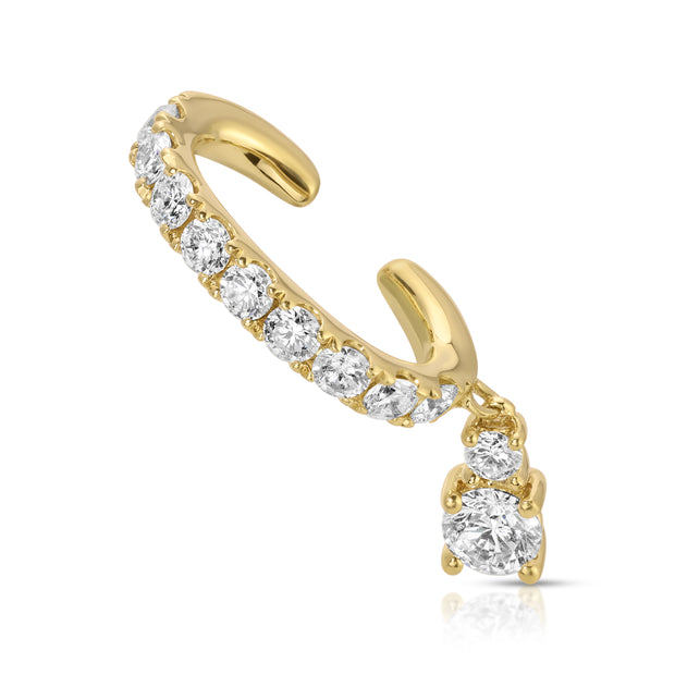 DELILAH EAR CUFF WITH ROUND DIAMOND DROP