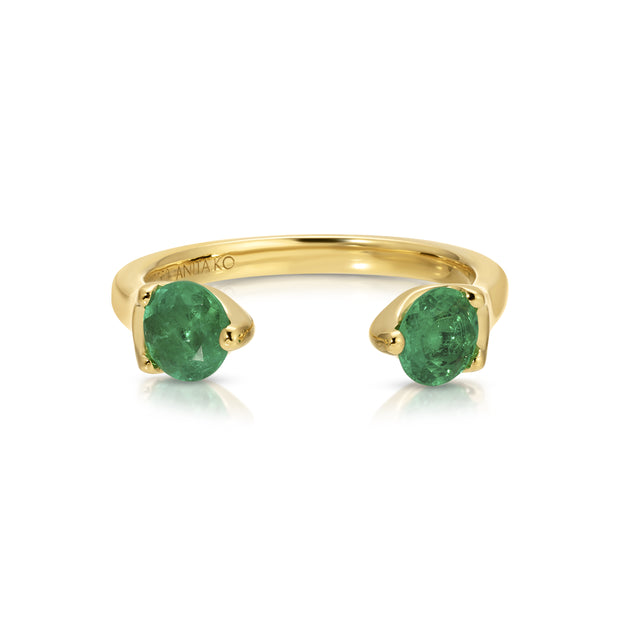 LARGE EMERALD ORBIT RING