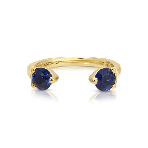 LARGE BLUE SAPPHIRE ORBIT RING