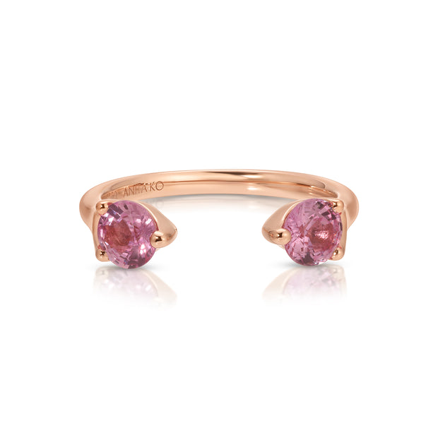 LARGE PINK SAPPHIRE ORBIT RING