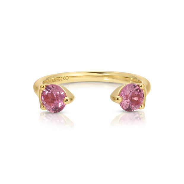 LARGE PINK SAPPHIRE ORBIT RING
