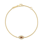 RUBY EVIL EYE CHAIN BRACELET