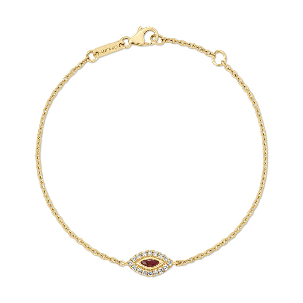 RUBY EVIL EYE CHAIN BRACELET