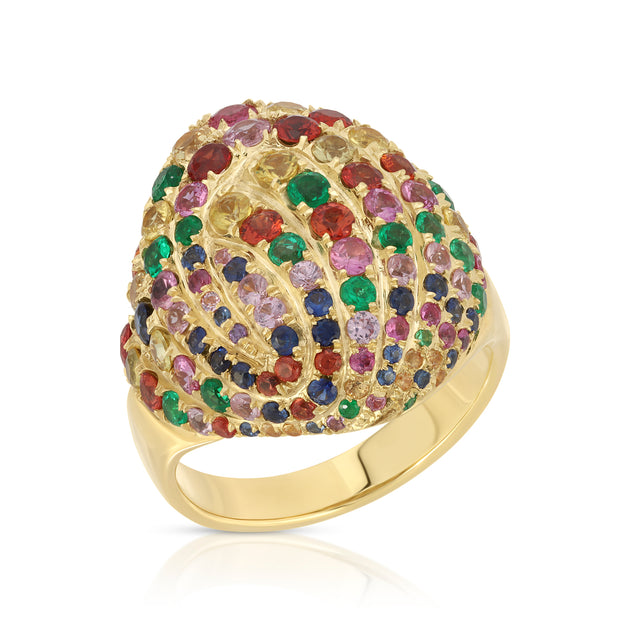 SMALL LINA MULTI SAPPHIRE SHELL RING – Anita Ko