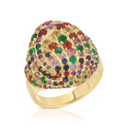 SMALL LINA MULTI SAPPHIRE SHELL RING