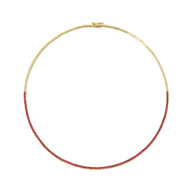AUDREY RUBY BAR LINK CHOKER