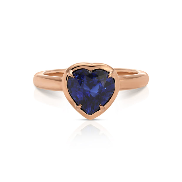 HEART SHAPED BLUE SAPPHIRE RING