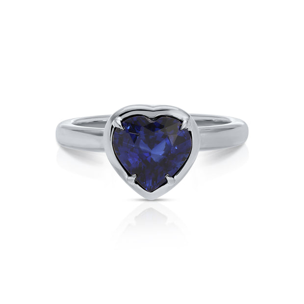 HEART SHAPED BLUE SAPPHIRE RING
