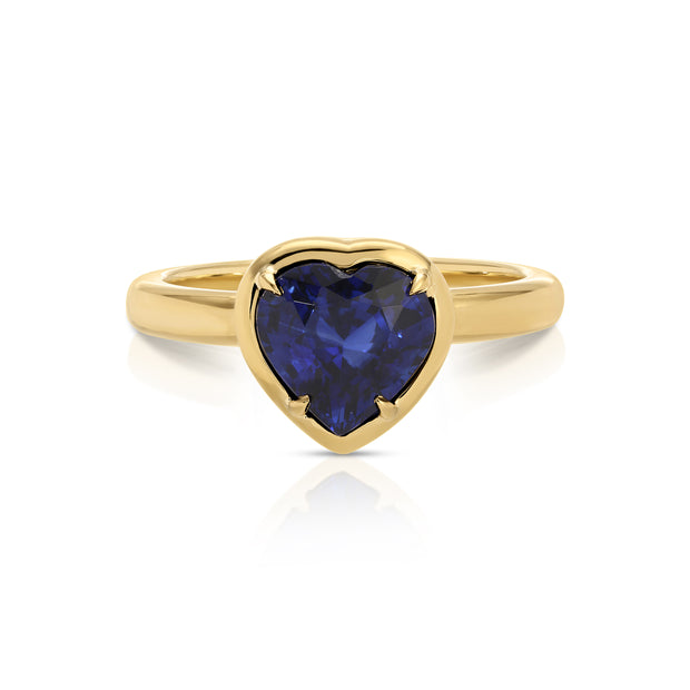HEART SHAPED BLUE SAPPHIRE RING