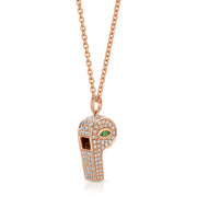 PAVE DIAMOND BABY WHISTLE WITH MARQUIS EMERALD