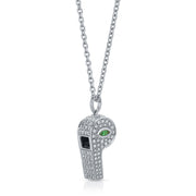 PAVE DIAMOND BABY WHISTLE WITH MARQUIS EMERALD