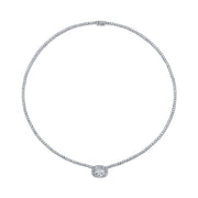 DIAMOND HEPBURN CHOKER WITH OLD MINE CUSHION CUT DIAMOND CENTER