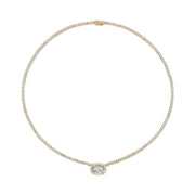 DIAMOND HEPBURN CHOKER WITH OLD MINE CUSHION CUT DIAMOND CENTER