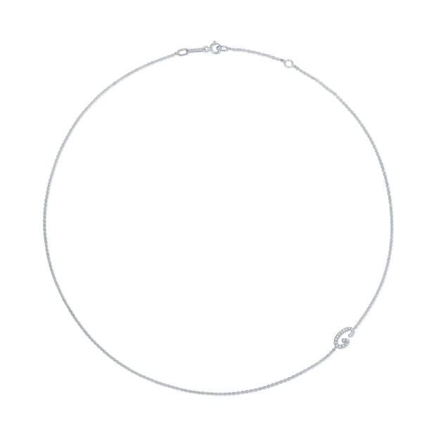 SINGLE DIAMOND INITIAL NECKLACE