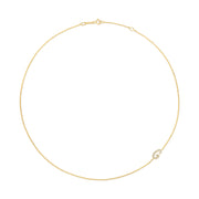 SINGLE DIAMOND INITIAL NECKLACE