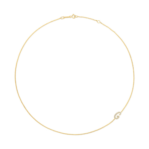SINGLE DIAMOND INITIAL NECKLACE