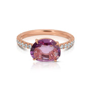PEBBLE CUT PINK SAPPHIRE AND DIAMOND RING